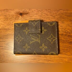 Louis Vuitton Monogram Snap Card Holder in Brown and Tan Logo excellent vintage